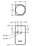 06230-TO Horizontal Plastic Reservoir, 3.5X3.5X6.46