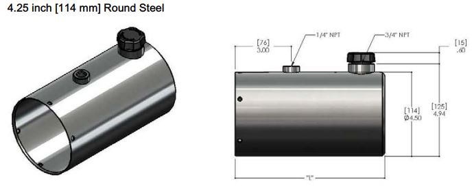 4.5" Diameter Steel Reservoirs