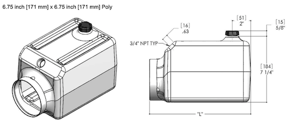 6.75" X 6.75" Plastic Reservoirs